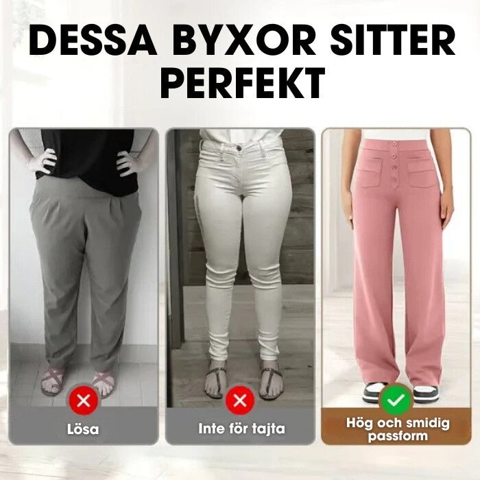 High waist byxor